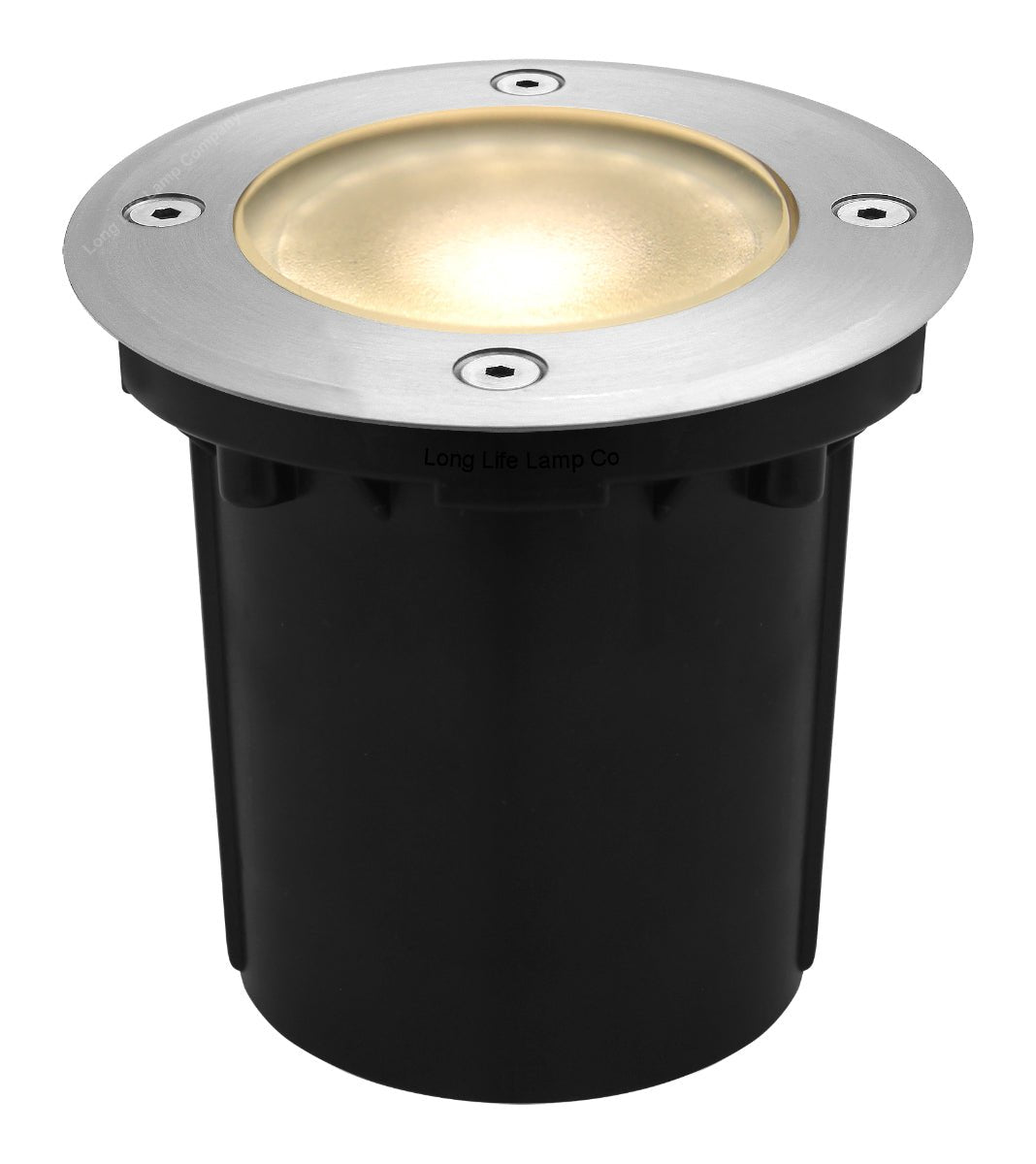 10w Outdoor Ground Walkover Light Round Warm White Brushed Chrome - Energy Light Bulbs - Free delivery on all orders