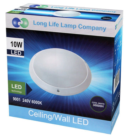 10w Round LED Wall Light Bulkhead Flush Mount IP54 - Energy Light Bulbs - Free delivery on all orders