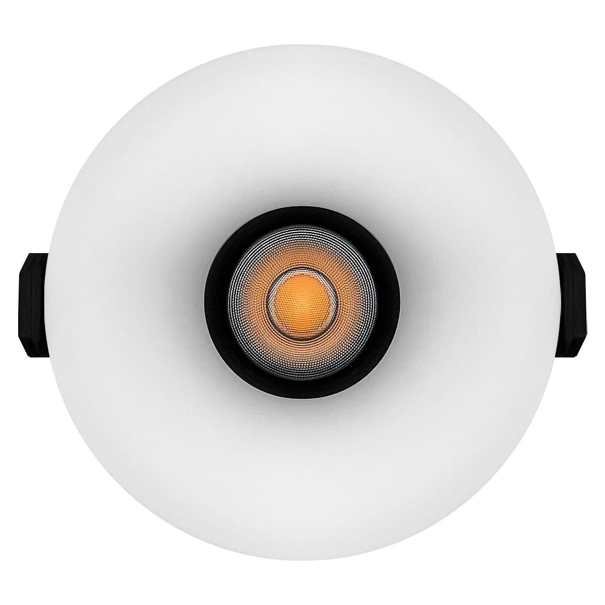 Round 10W LED recessed spotlight providing comfortable warm white illumination for interiors