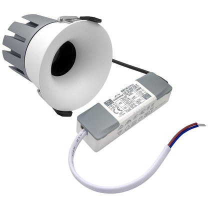 Modern round recessed ceiling spotlight with 10W integrated LED and warm white light output