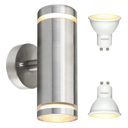 10W Warm White or Cool White LED Wall Light Stainless Steel IP65 - Energy Light Bulbs - Free delivery on all orders