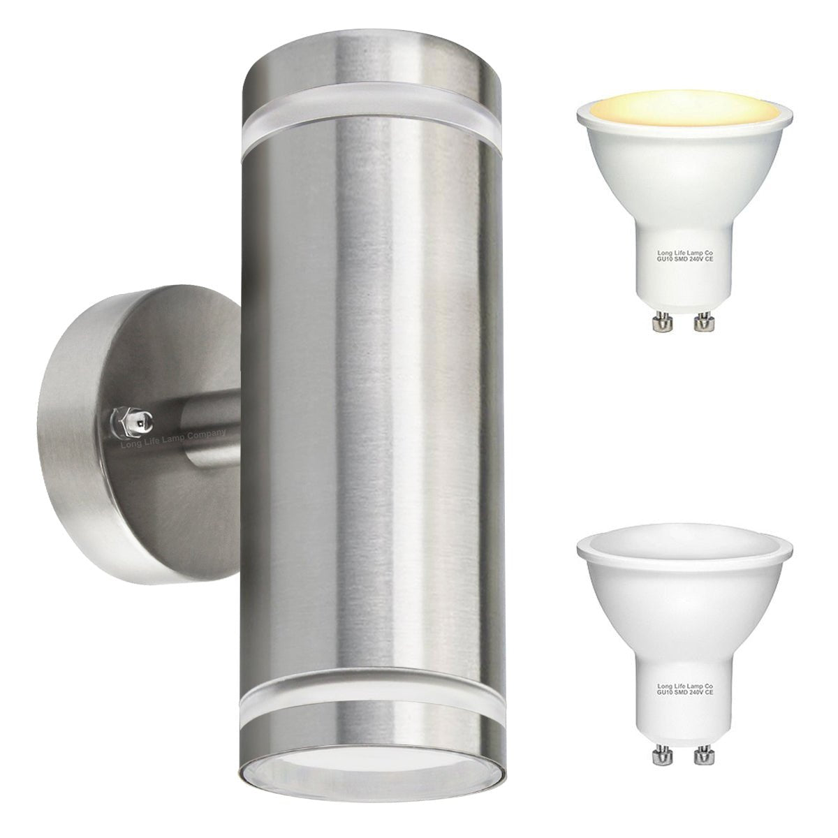 10W Warm White or Cool White LED Wall Light Stainless Steel IP65 - Energy Light Bulbs - Free delivery on all orders