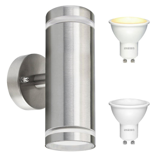 10W Warm White or Cool White LED Wall Light Stainless Steel IP65 - Energy Light Bulbs - Free delivery on all orders