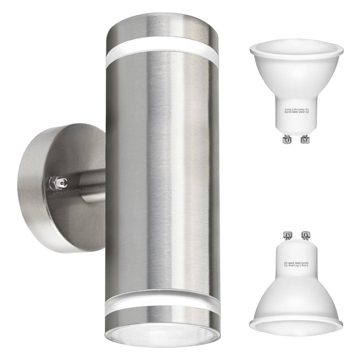 10W Warm White or Cool White LED Wall Light Stainless Steel IP65 - Energy Light Bulbs - Free delivery on all orders