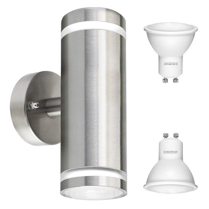 10W Warm White or Cool White LED Wall Light Stainless Steel IP65 - Energy Light Bulbs - Free delivery on all orders