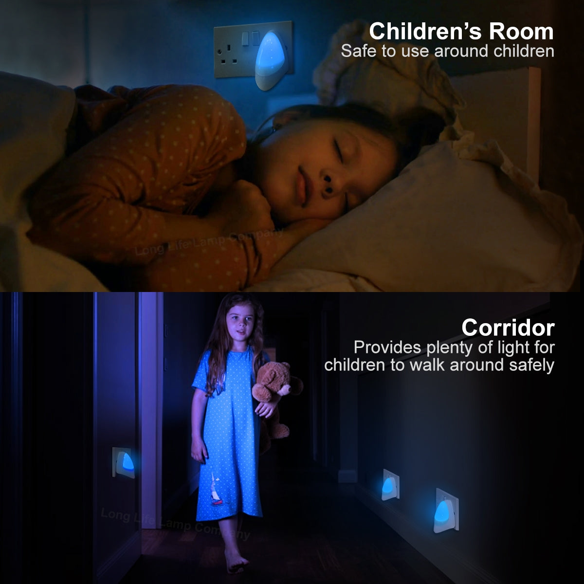 Automatic Blue LED Night Light Plug In Energy Saving Dusk 2 Dawn - Free delivery on all orders