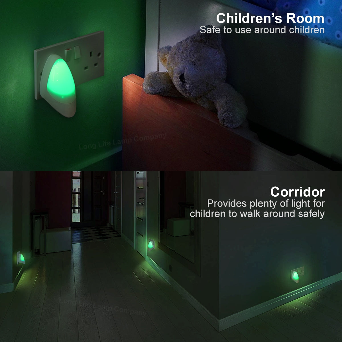 Automatic Green LED Night Light Plug In Energy Saving Dusk 2 Dawn - Free delivery on all orders