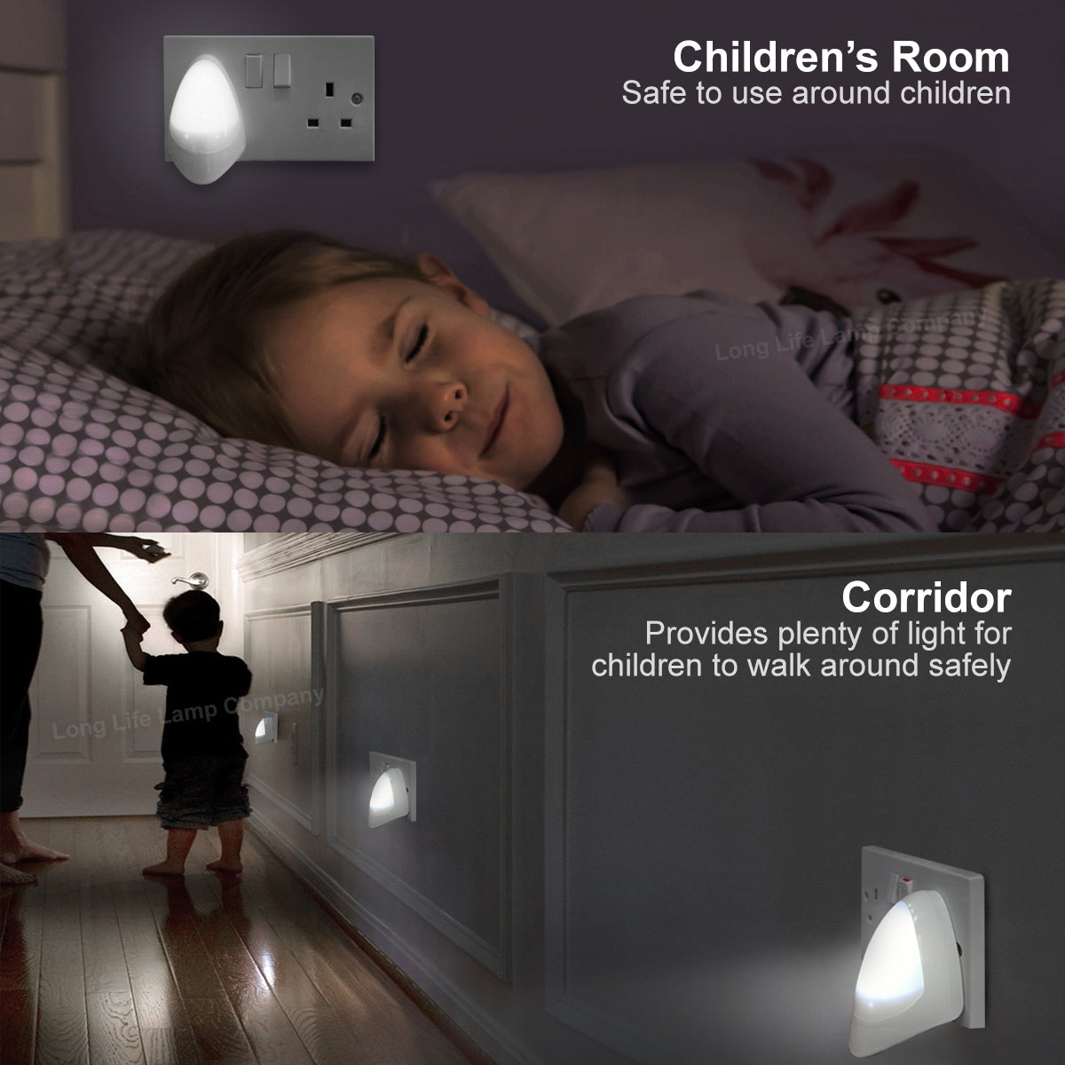 Automatic White LED Night Light Plug In Energy Saving Dusk 2 Dawn - Free delivery on all orders