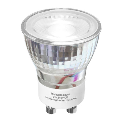 Mini GU10 LED Light Bulb 3W COOL WHITE 6000K Replacement for Small Mini Halogen GU10 35mm Very Bright