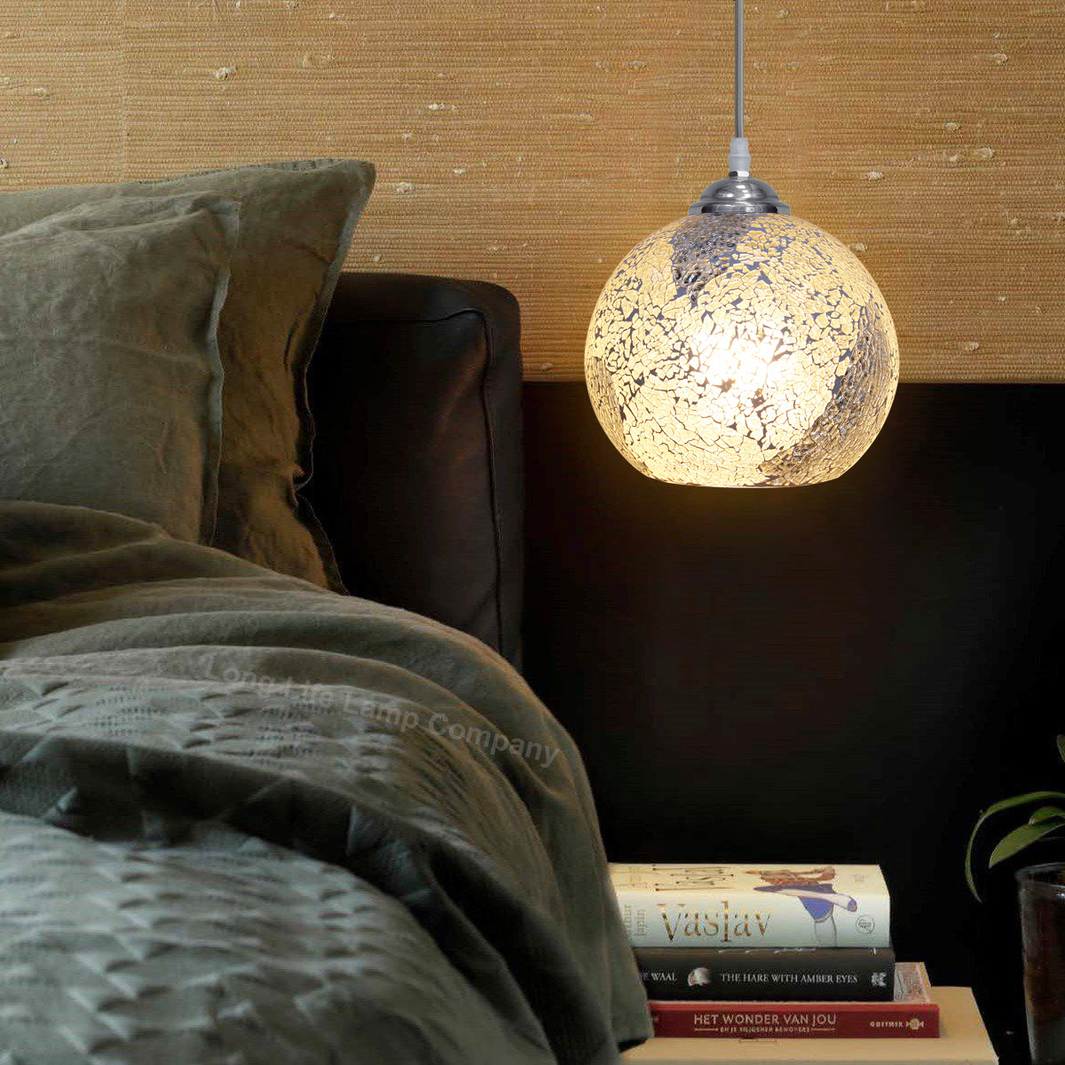Vintage Glass Globe Ceiling Hanging Pendant Light Shade Mosaic Lighting