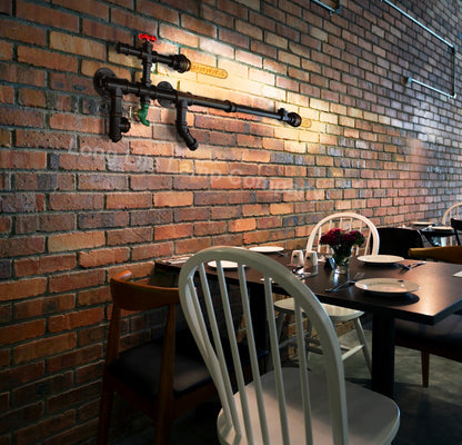 Steampunk Rifle Wall Light E27 LED 60W Industrial with 2w T30 & 4w T45