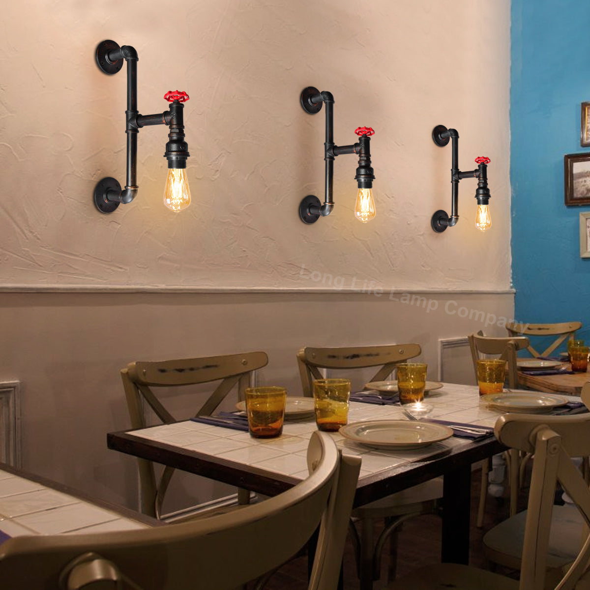 Retro Vintage Industrial Water Pipe Wall Light M0187P - Free delivery on all orders
