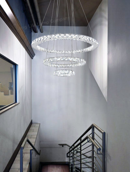 Modern Round Chandelier LED Ring Pendant Ceiling Light Cool White M0172