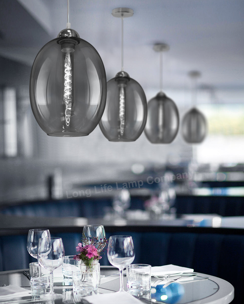Modern Vintage Oval Glass Ceiling Pendant Light - Free delivery on all orders