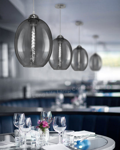 Modern Vintage Oval Glass Ceiling Pendant Light - Free delivery on all orders