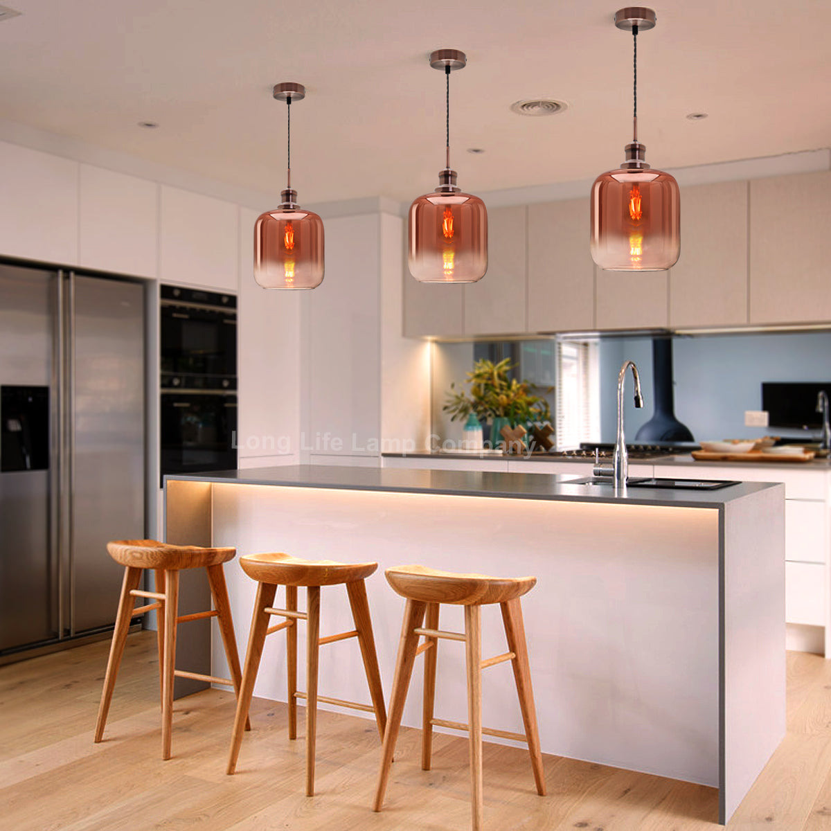 Modern Vintage Glass Copper Pendant Light M0201