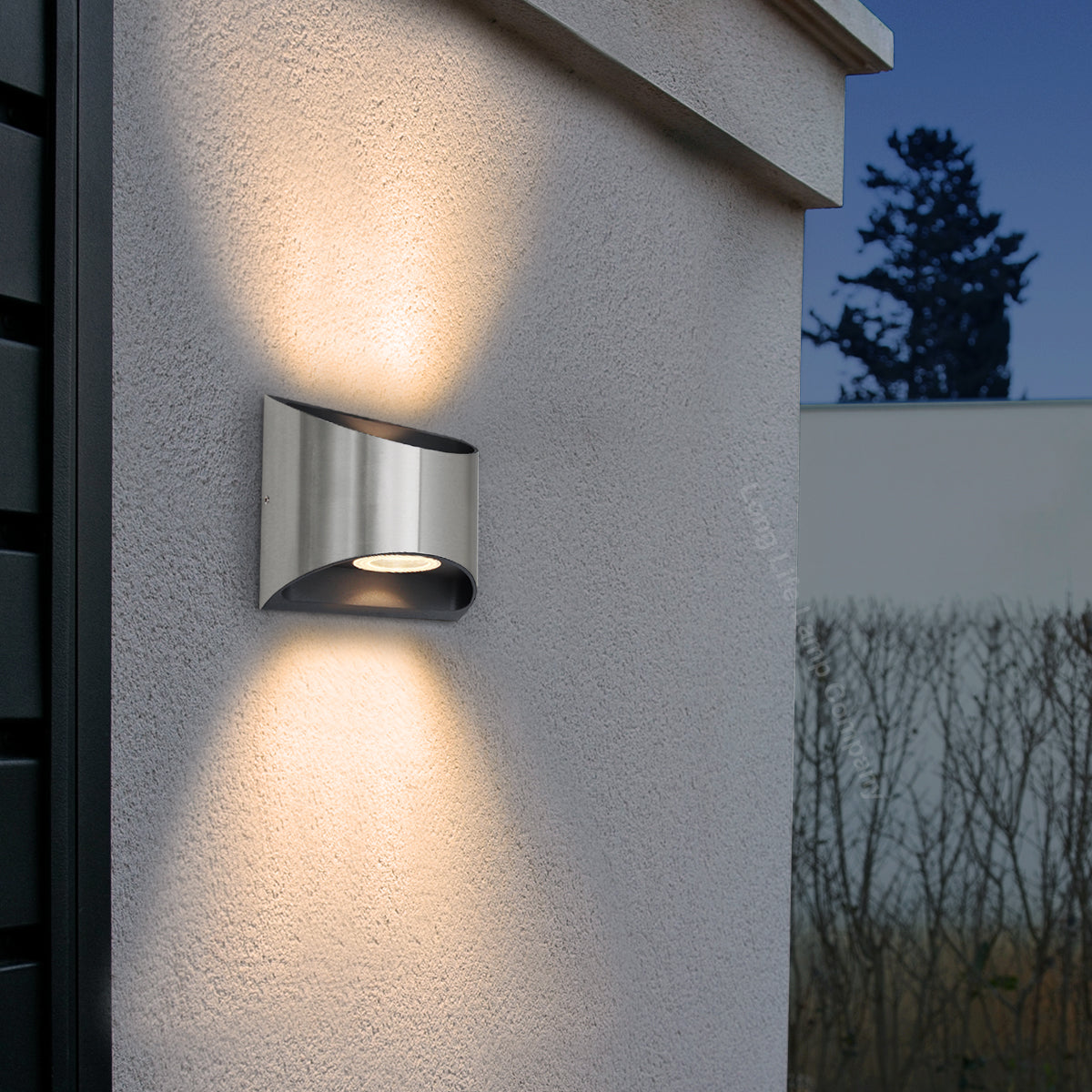 8W LED Outdoor Wall Light Warm White Stainless Steel IP54
