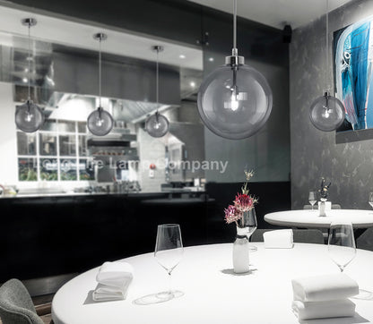 Modern Vintage Ceiling Smoked Grey Globe Pendant Light - Free delivery on all orders