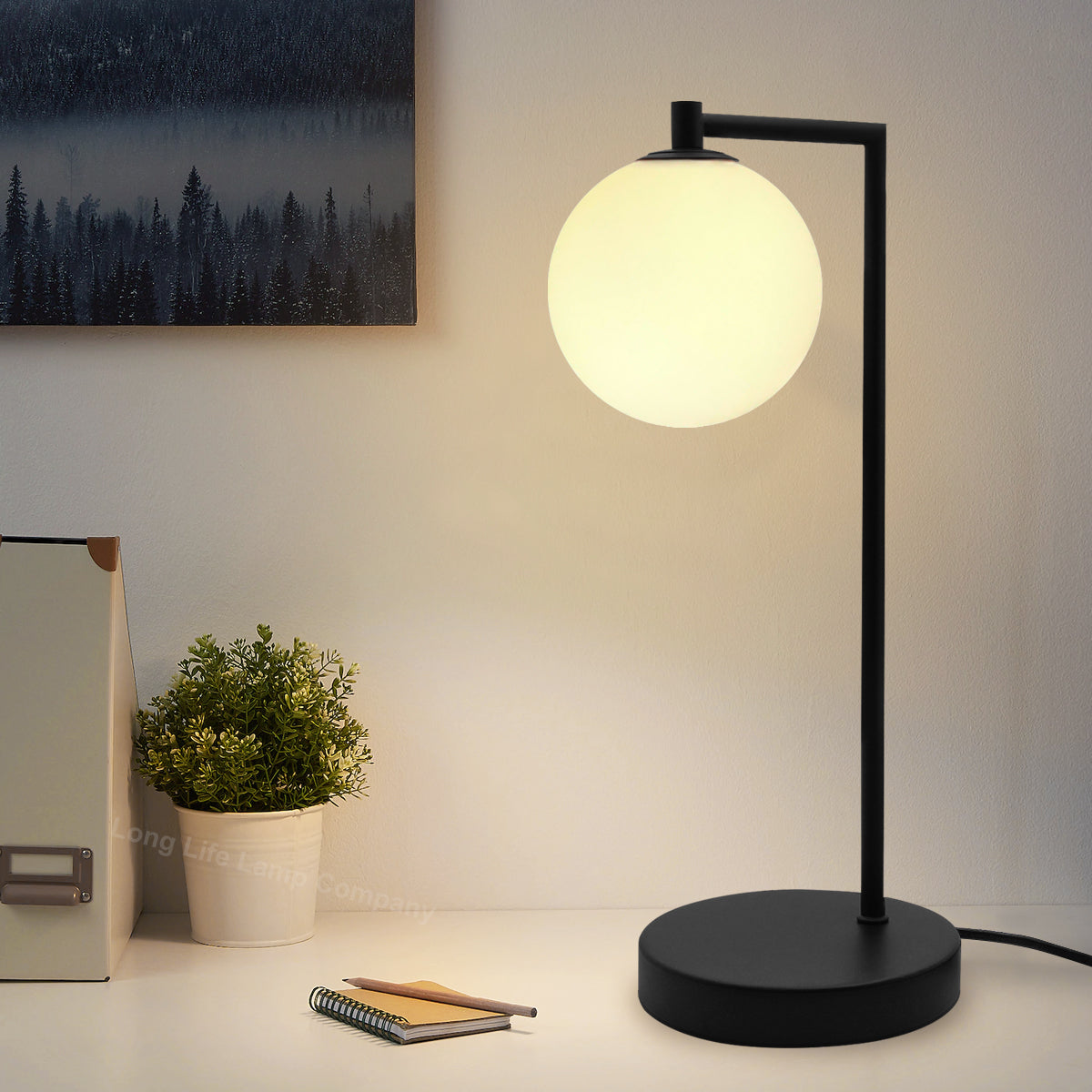 Modern Retro Opaque Globe Table Lamp - Free delivery on all orders