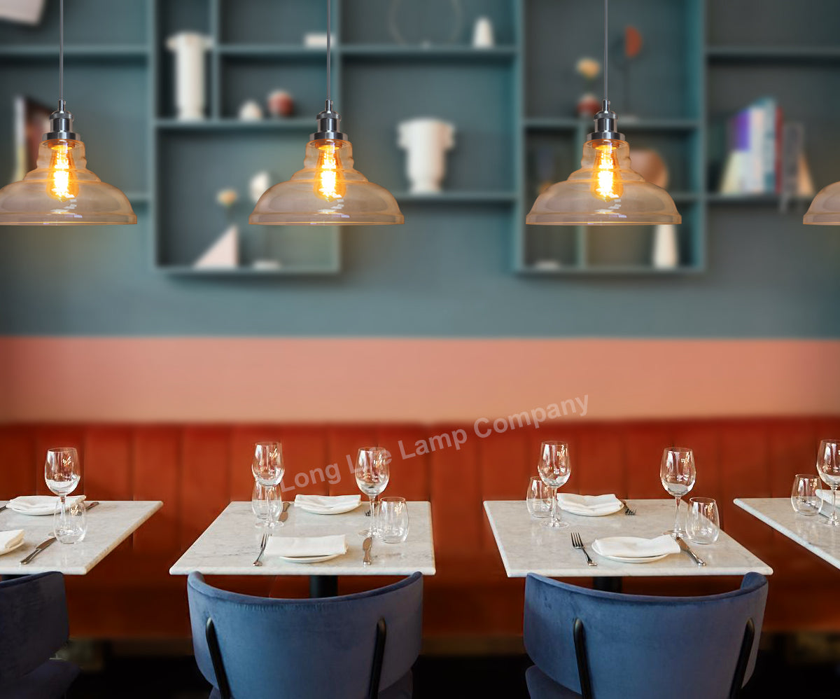 Modern Retro Ceiling Clear Glass Pendant Lamp H3021