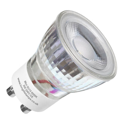 Mini GU10 LED Light Bulb 3W COOL WHITE 6000K Replacement for Small Mini Halogen GU10 35mm Very Bright