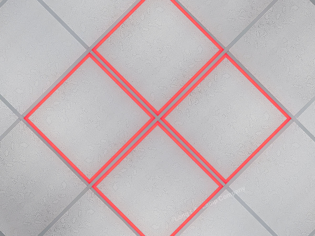 40w LED Recessed Ceiling Panel Frame Border Edge Light Red 600 X 600