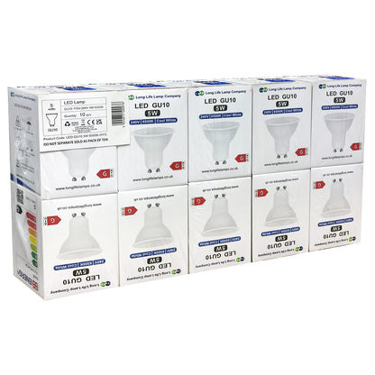 10 Pack 5w GU10 LED Replacement For Halogen Bulb Cool White 6500K - Free delivery on all orders