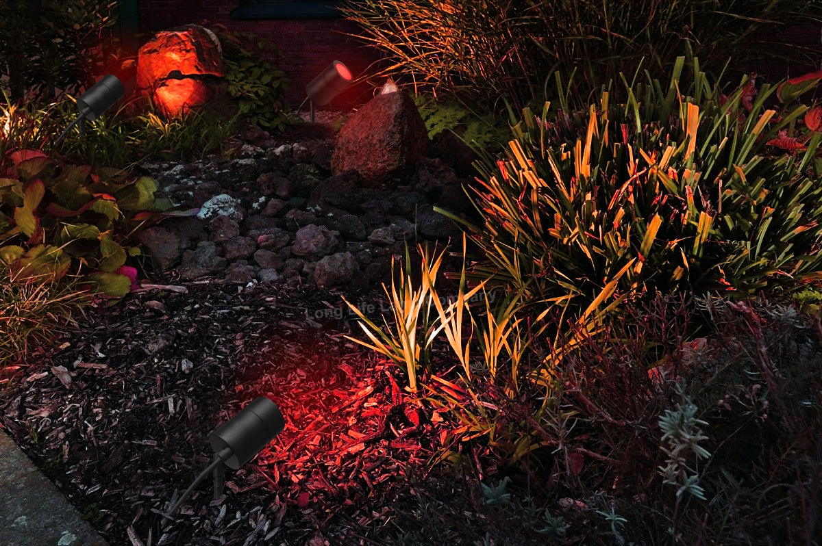 3W LED Garden Spike Light Stainless Steel ZLC020B with Red Blue Green GU10