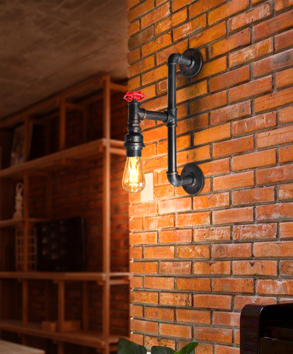 Retro Vintage Industrial Water Pipe Wall Light M0187P - Free delivery on all orders