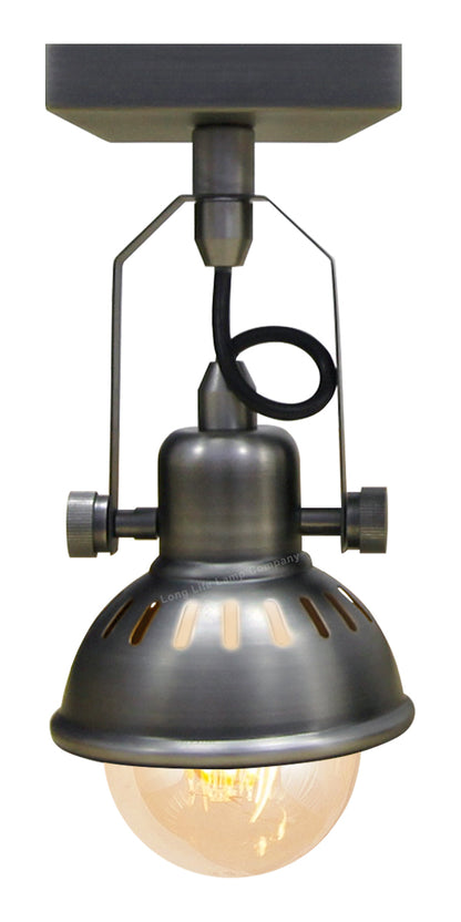 Vintage Ceiling Stainless Steel Pewter Finish Adjustable Swivel Spot Light