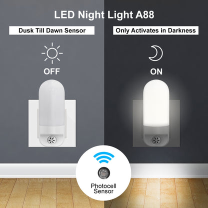 LED Night Light Dusk To Dawn Auto Sensor Cool White A88 - Free delivery on all orders