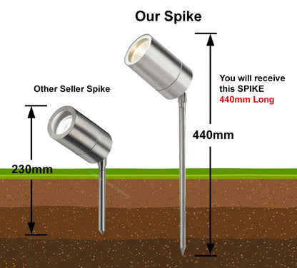 12V Adjustable Stainless Steel MR16 Low Voltage Garden Spike Light - Energy Light Bulbs - Free delivery on all orders