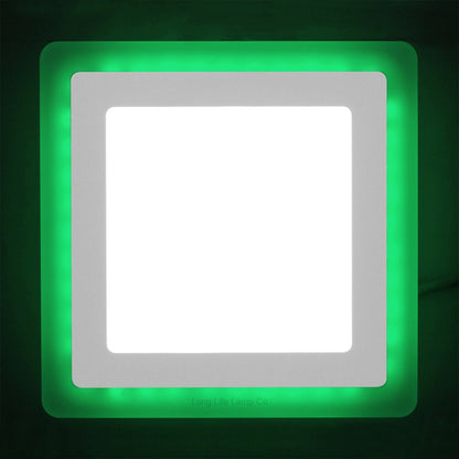 12w + 4w LED Square Recessed Ceiling Panel Light with Dual Colour Cool White / Green - Energy Light Bulbs - Free delivery on all orders
