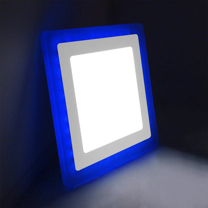 12w + 4w Square Recessed LED Ceiling Panel Light Dual Colour Cool White/Blue - Energy Light Bulbs - Free delivery on all orders