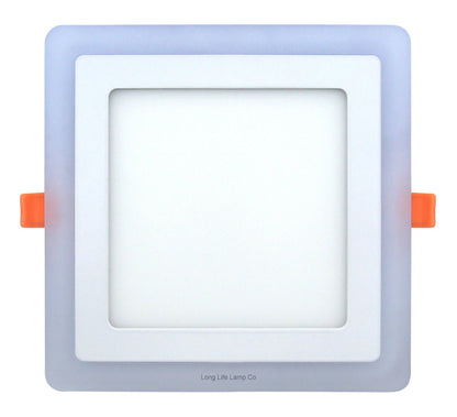 12w + 4w Square Recessed LED Ceiling Panel Light Dual Colour Cool White/Blue - Energy Light Bulbs - Free delivery on all orders