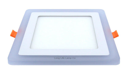 12w + 4w Square Recessed LED Ceiling Panel Light Dual Colour Cool White/Blue - Energy Light Bulbs - Free delivery on all orders