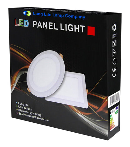 12w + 4w Square Recessed LED Ceiling Panel Light Dual Colour Cool White/Red - Energy Light Bulbs - Free delivery on all orders