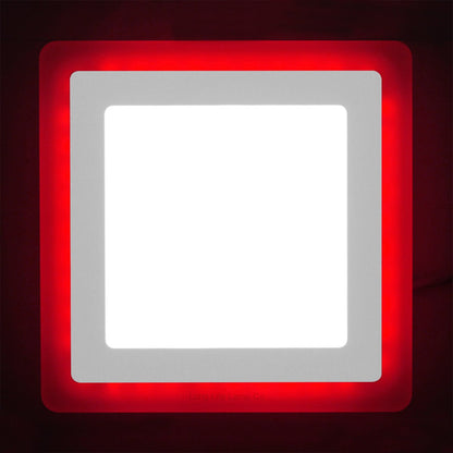12w + 4w Square Recessed LED Ceiling Panel Light Dual Colour Cool White/Red - Energy Light Bulbs - Free delivery on all orders