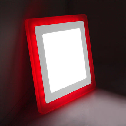 12w + 4w Square Recessed LED Ceiling Panel Light Dual Colour Cool White/Red - Energy Light Bulbs - Free delivery on all orders
