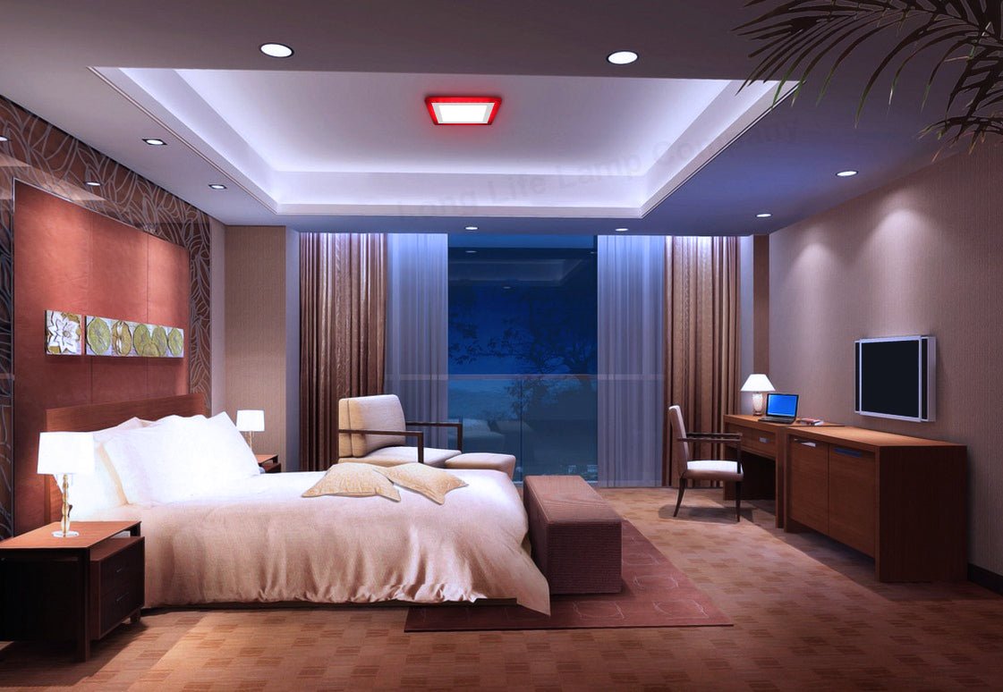 12w + 4w Square Recessed LED Ceiling Panel Light Dual Colour Cool White/Red - Energy Light Bulbs - Free delivery on all orders