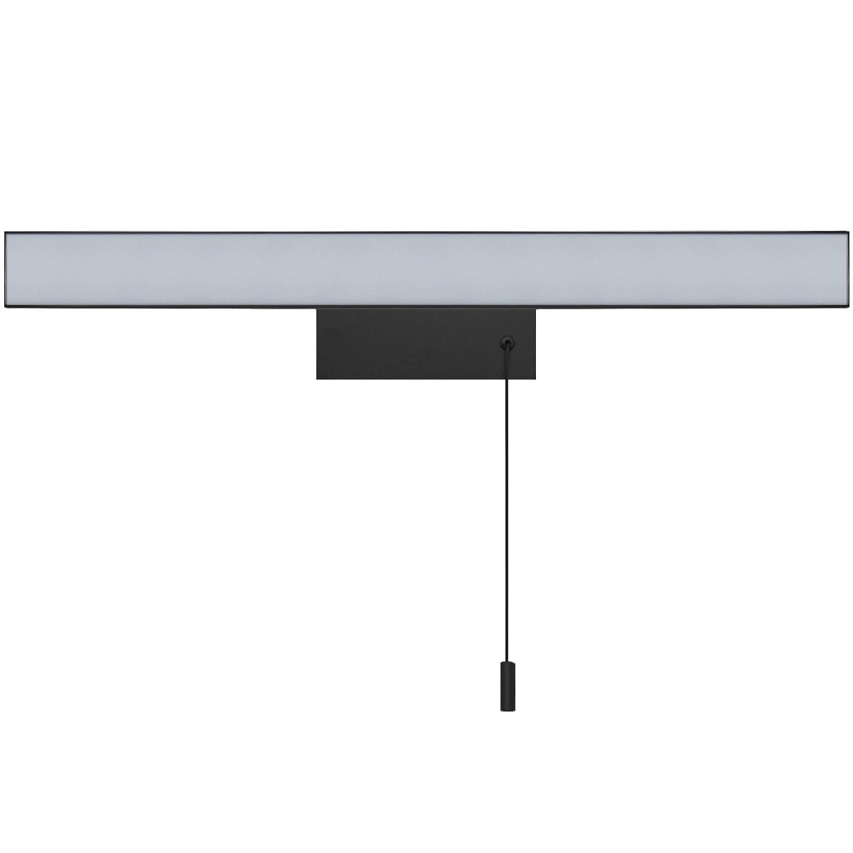12W Black LED Bathroom Mirror Wall Light with Pull Cord Cool White 6500K IP44 ML25 - Free delivery on all orders