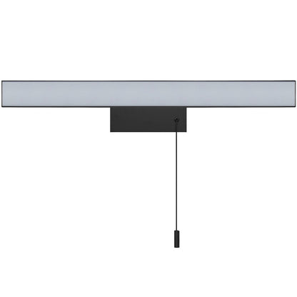 12W Black LED Bathroom Mirror Wall Light with Pull Cord Cool White 6500K IP44 ML25 - Free delivery on all orders