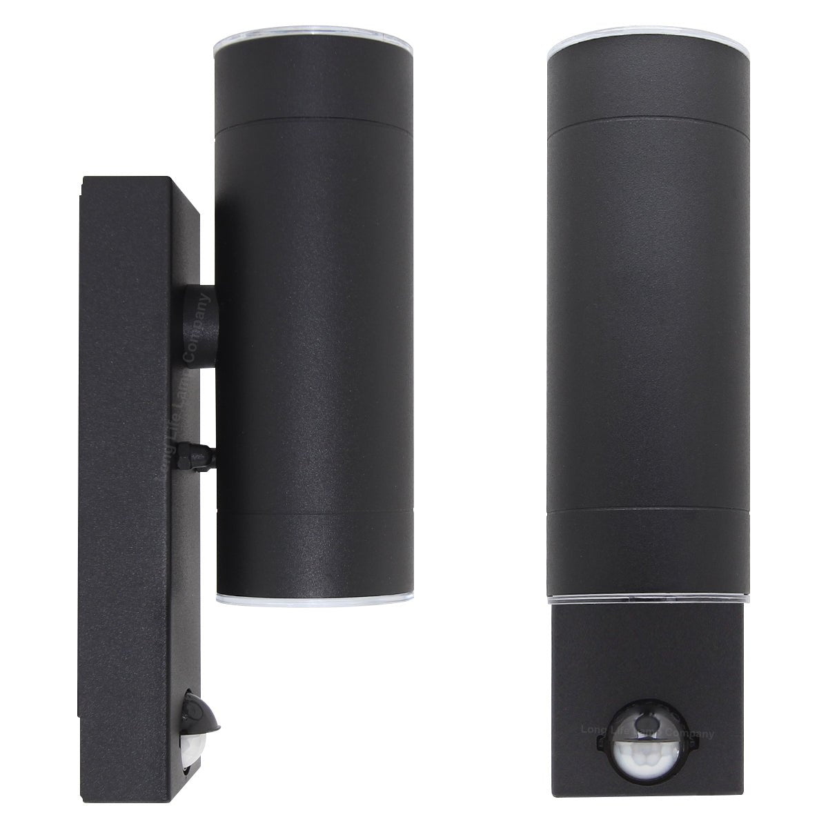 12W Black LED Double Outdoor Wall With PIR Movement Sensor Stainless Steel Cool White - Energy Light Bulbs - Free delivery on all orders