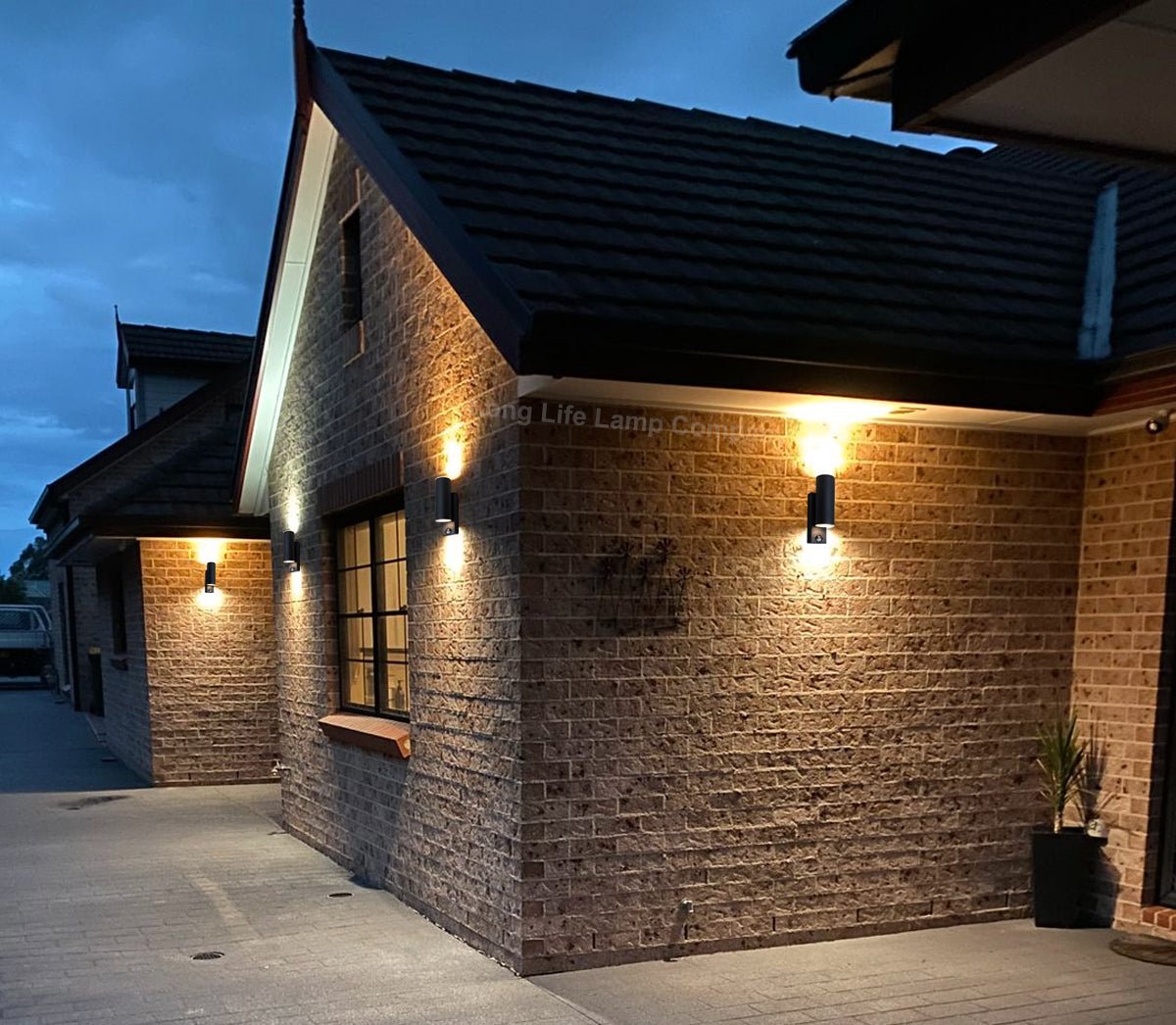 12W Black LED Double Outdoor Wall With PIR Movement Sensor Stainless Steel Warm White - Energy Light Bulbs - Free delivery on all orders