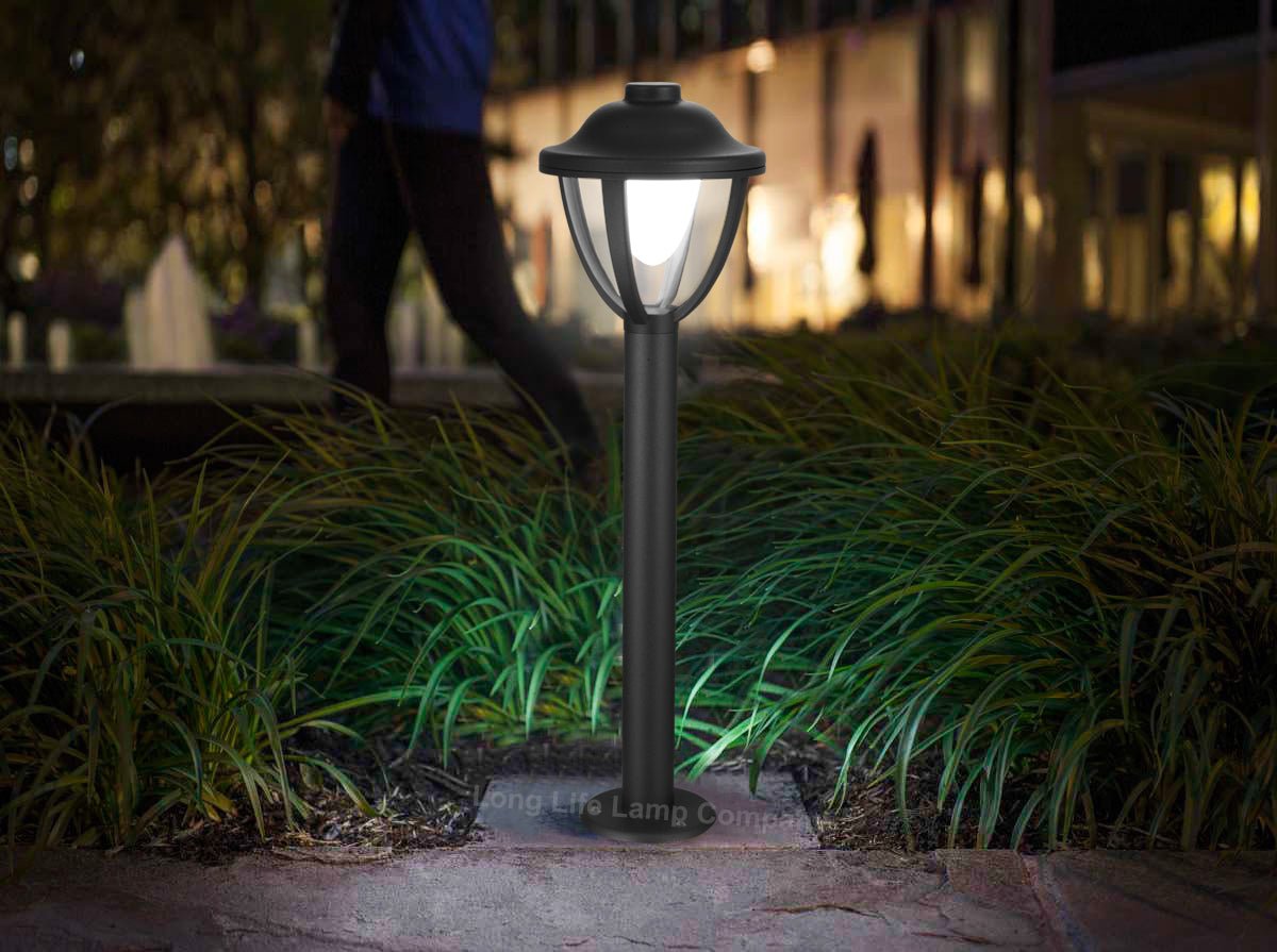 12W LED Bollard Outdoor Garden Light Stainless Steel Black Finish Cool White - Energy Light Bulbs - Free delivery on all orders