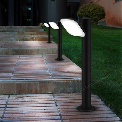 12W LED Bollard Outdoor Garden Light Stainless Steel Black Finish Cool White - Energy Light Bulbs - Free delivery on all orders