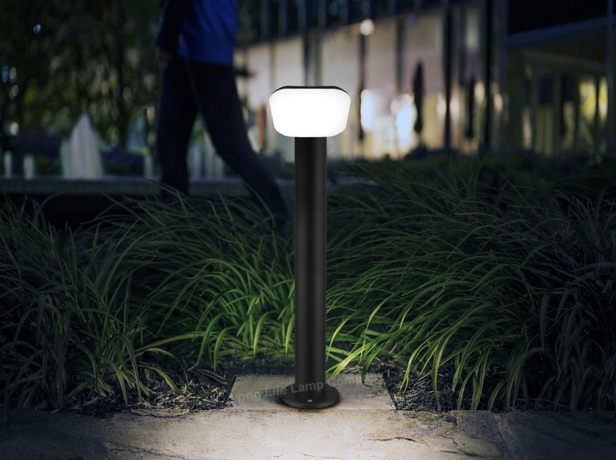 12W LED Bollard Outdoor Garden Light Stainless Steel Black Finish Cool White - Energy Light Bulbs - Free delivery on all orders