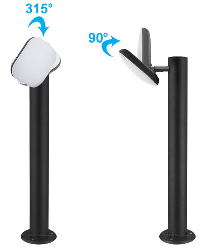12W LED Bollard Outdoor Garden Light Stainless Steel Black Finish Warm White - Energy Light Bulbs - Free delivery on all orders
