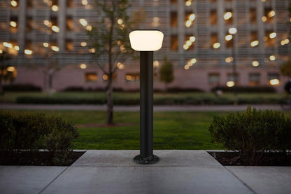 12W LED Bollard Outdoor Garden Light Stainless Steel Black Finish Warm White - Energy Light Bulbs - Free delivery on all orders