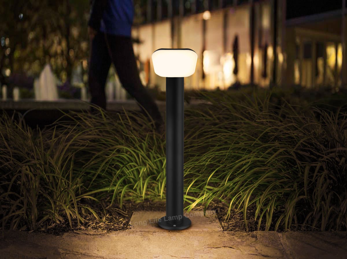 12W LED Bollard Outdoor Garden Light Stainless Steel Black Finish Warm White - Energy Light Bulbs - Free delivery on all orders
